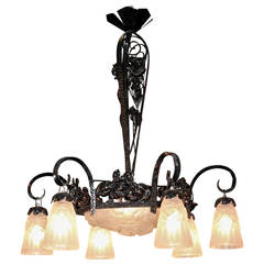 Early 20th Century Art Deco Chandelier 1