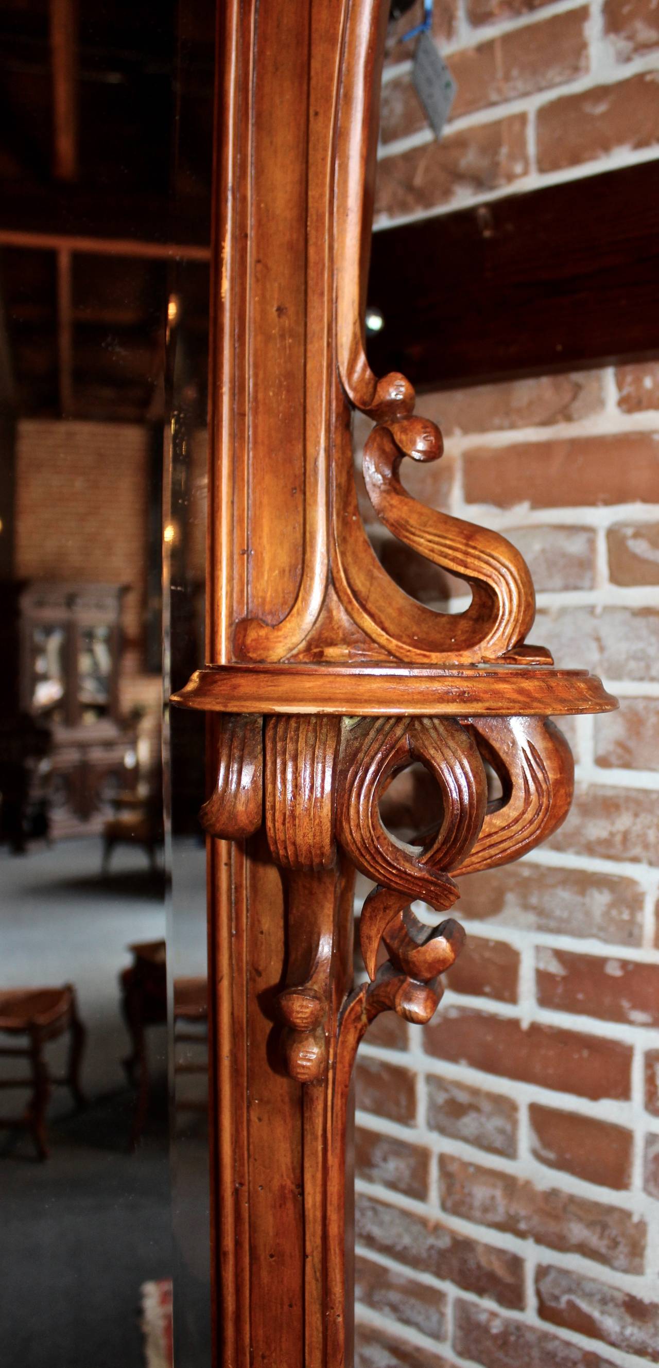 20th Century French Art Nouveau Mirror with Planter For Sale 3