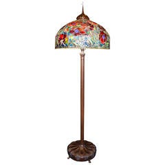 Oriental Poppy Tiffany Style Floor Lamp