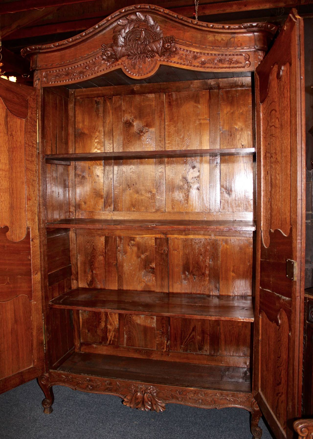 Late 19th Century French Oak Period Armoire For Sale 1