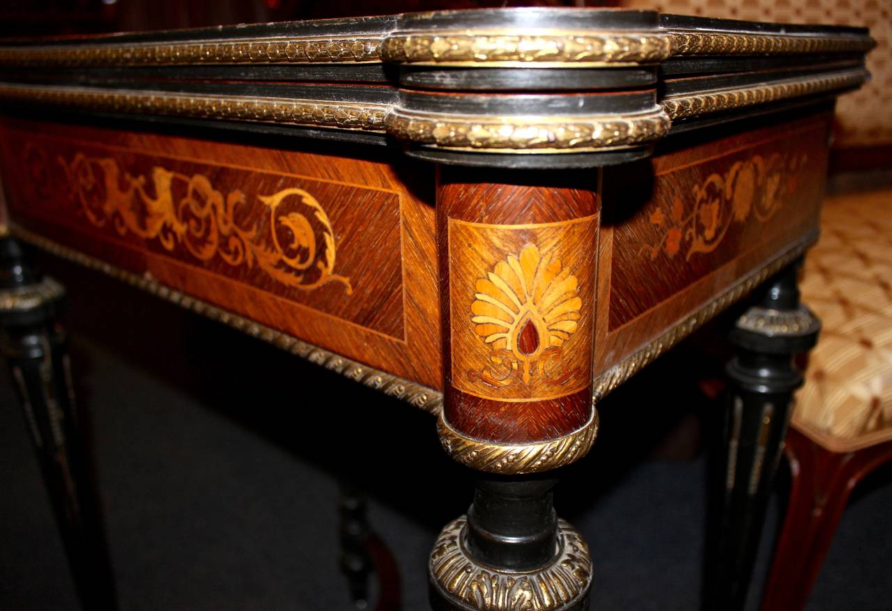 Other Early 20th Century French Inlaid Walnut Game Table