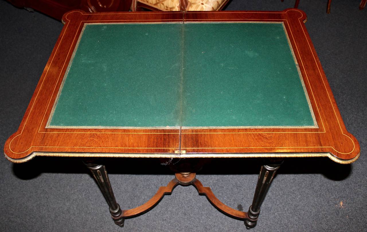 Early 20th Century French Inlaid Walnut Game Table 3