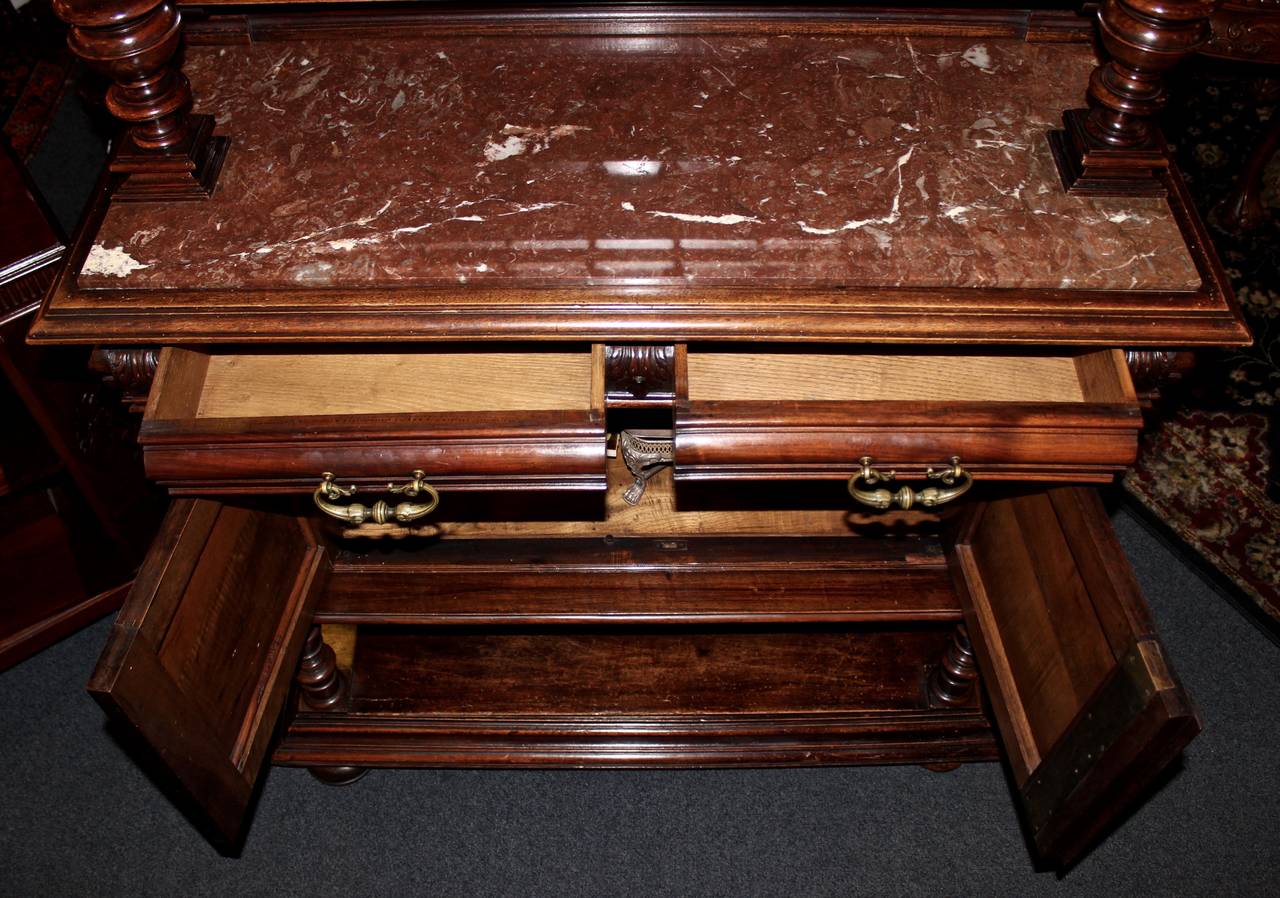 French Henry II Style Server with Marble Top 2