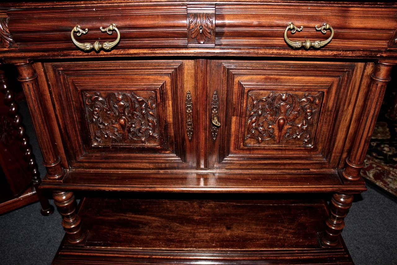 French Henry II Style Server with Marble Top 1
