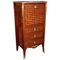 Early 20th Century French Secretary with Parquetry and Ormolu