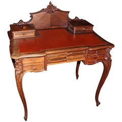French Louis XV Style Rosewood Lady's Vanity or Writing Desk 12