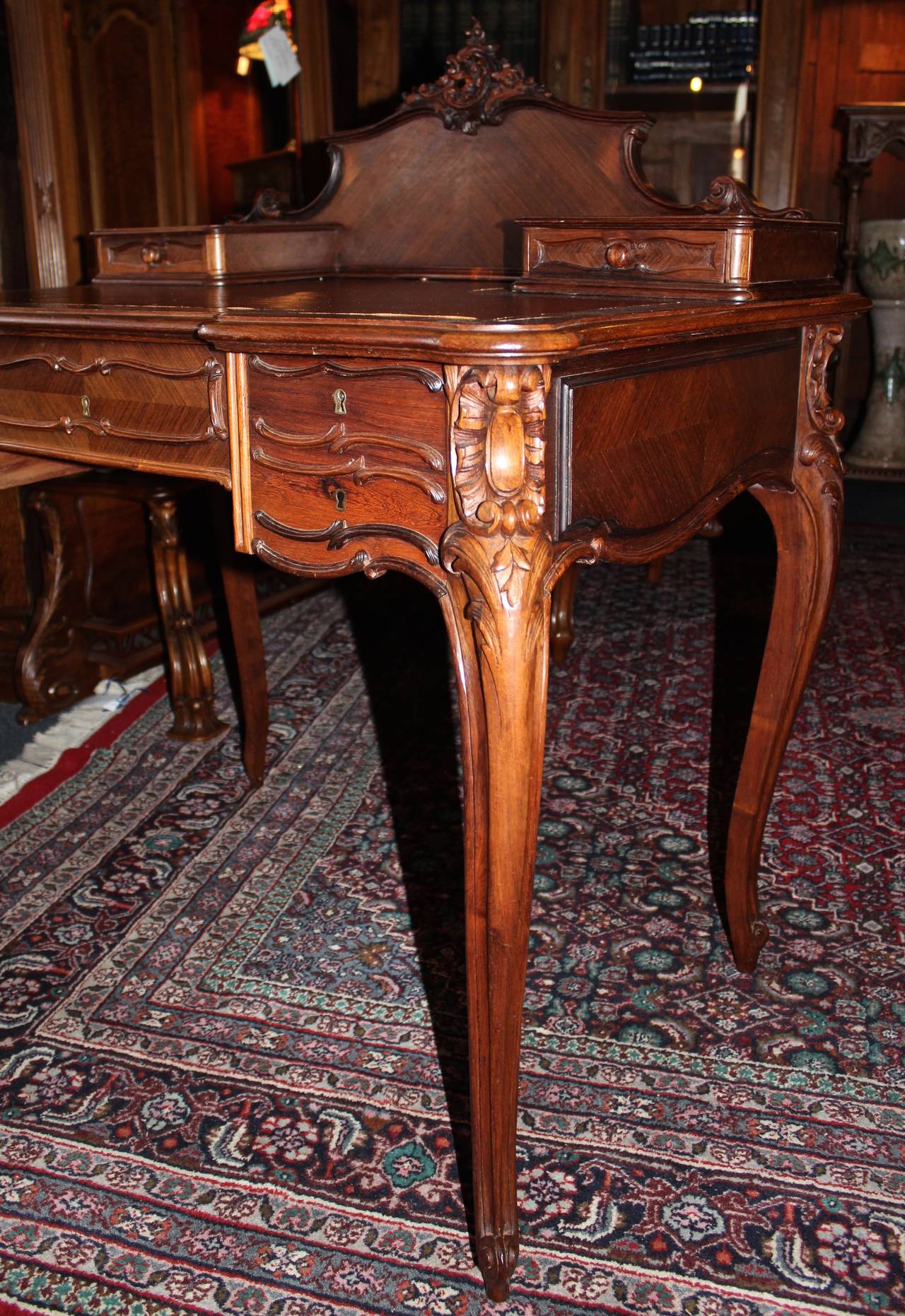 French Louis XV Style Rosewood Lady's Vanity or Writing Desk 3