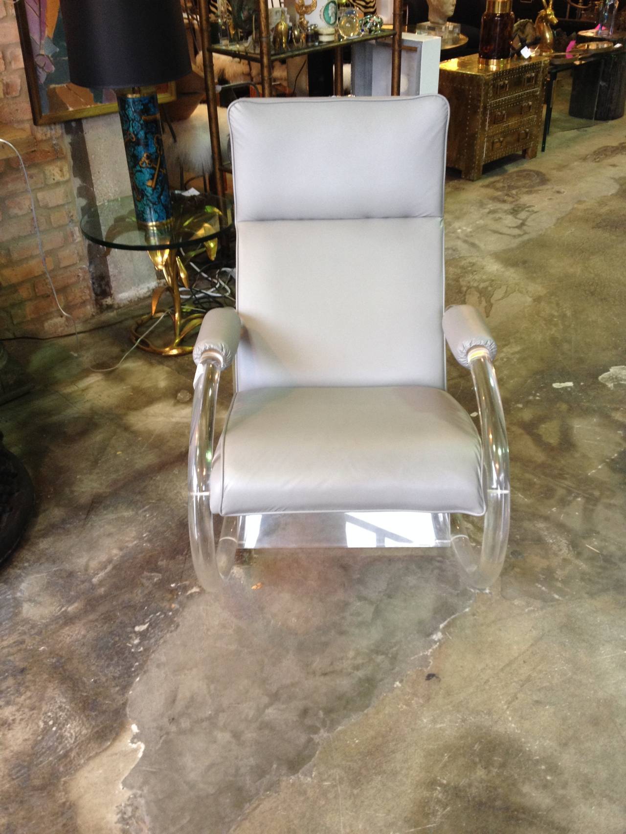 Lucite Rocking Chair By Charles Hollis Jones At 1stdibs