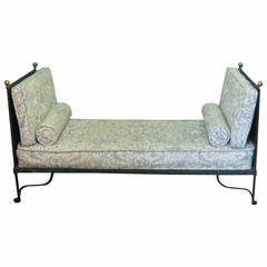 Antique Late 19th Century French Tole and Iron Daybed