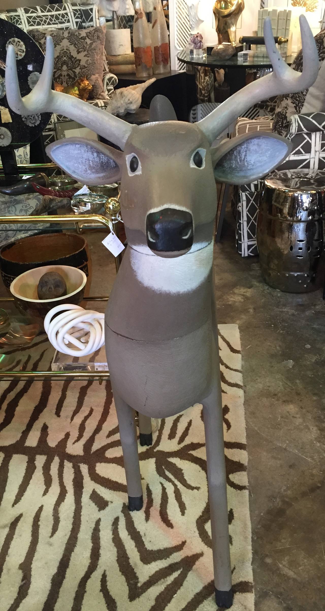 Carved Wood Deer