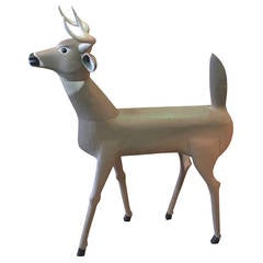 Carved Wood Deer