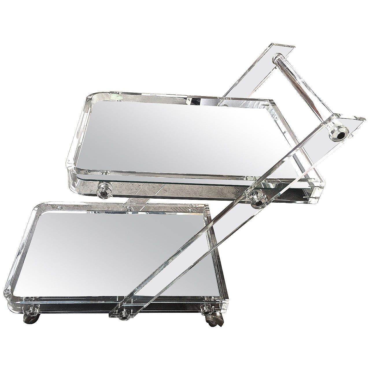 Mirrored and Lucite Bar Cart