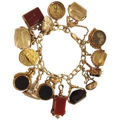 Antique 20th Century Gold Charm Bracelet