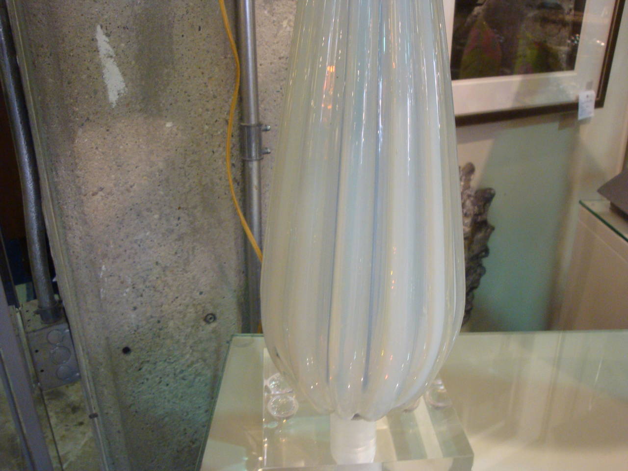 Italian Pair of Vintage Murano and Lucite Lamps