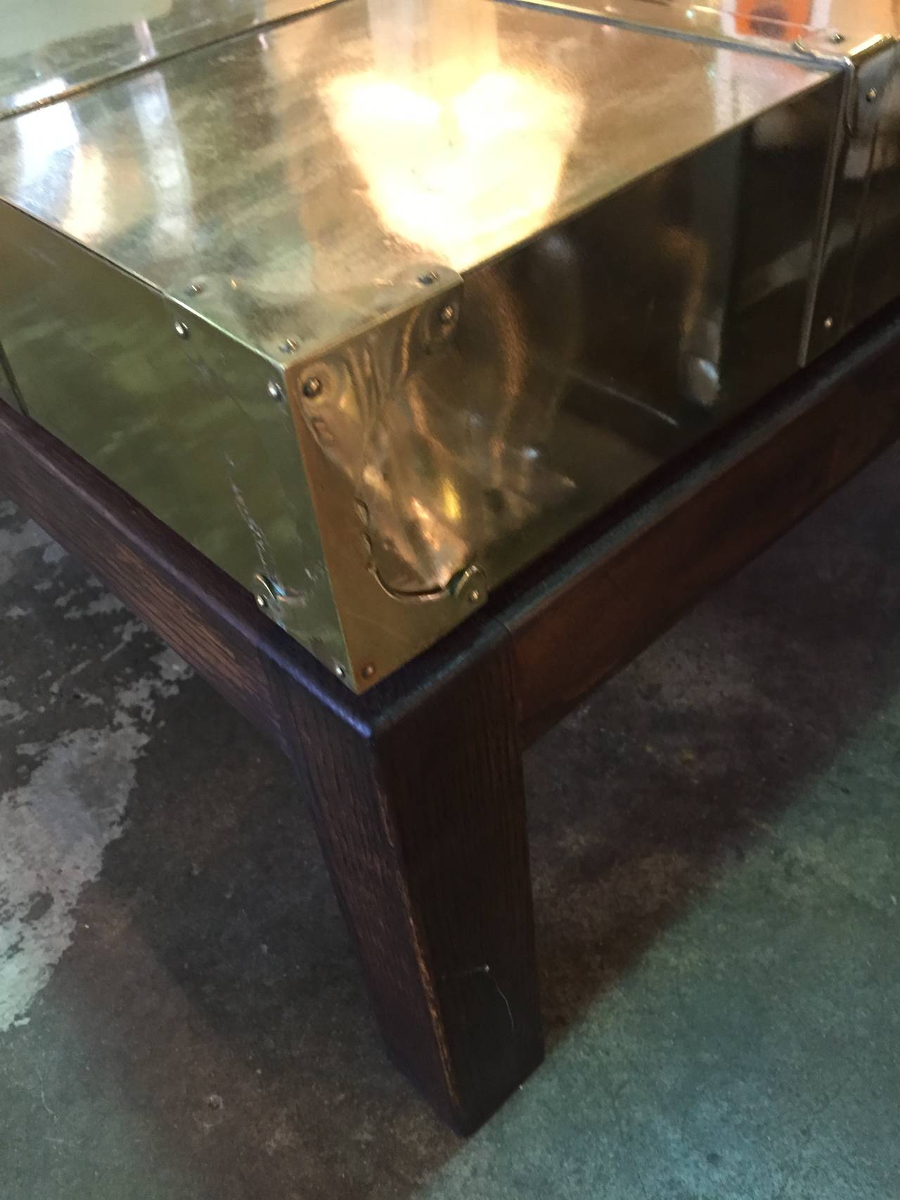 sarreid brass coffee table