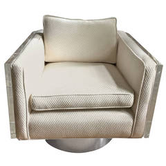 Lucite Swivel Lounge Chair