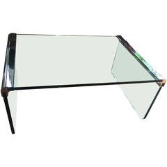 Waterfall Glass and Chrome Cocktail Table by Leon Rosen for Pace Collection 7