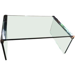 Waterfall Glass and Chrome Cocktail Table by Leon Rosen for Pace Collection