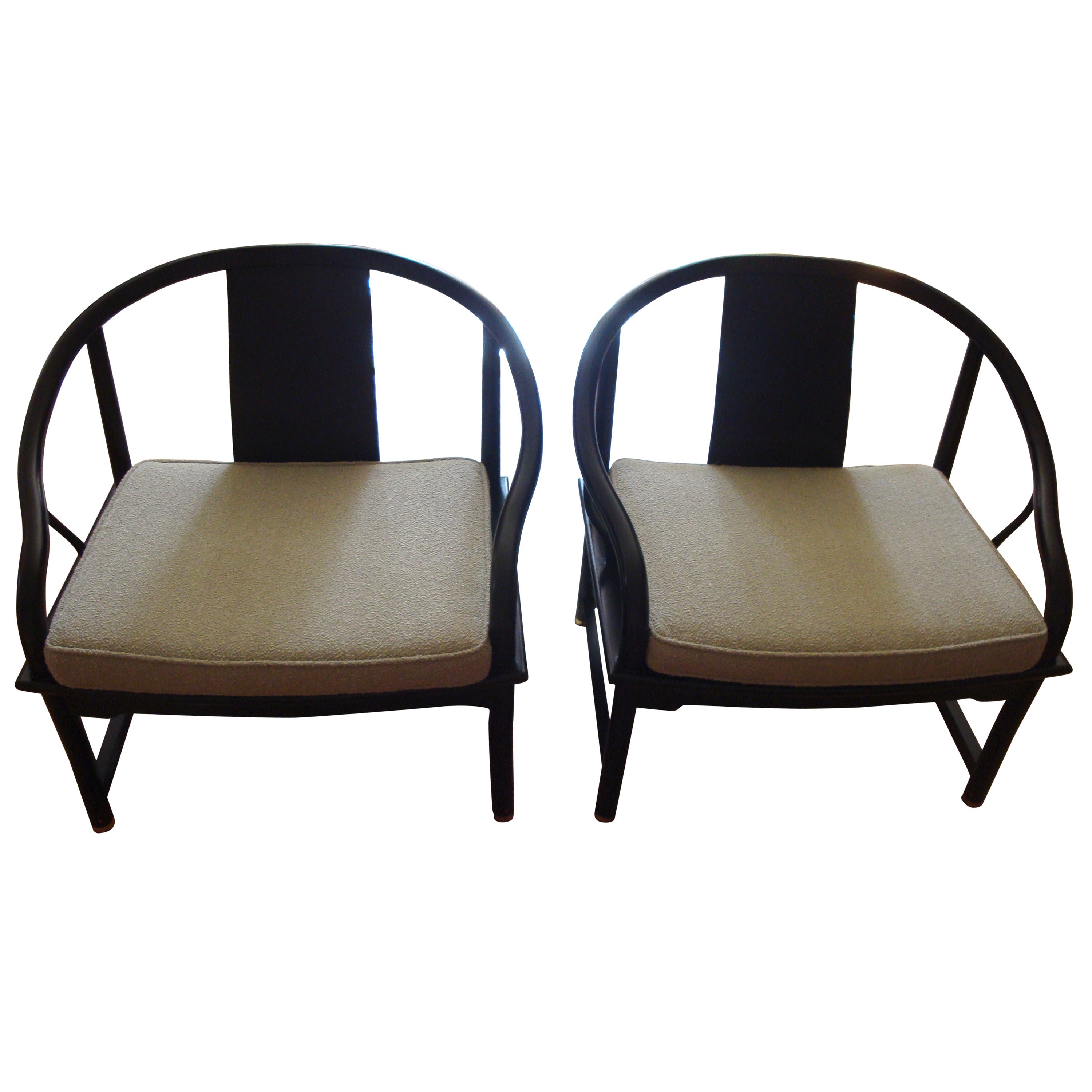 Mid-Century Modern Baker Asian Style Caned Chairs