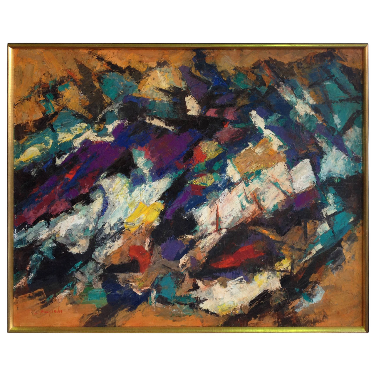 Abstract Oil Painting by Constantine Pougialis For Sale at 1stDibs