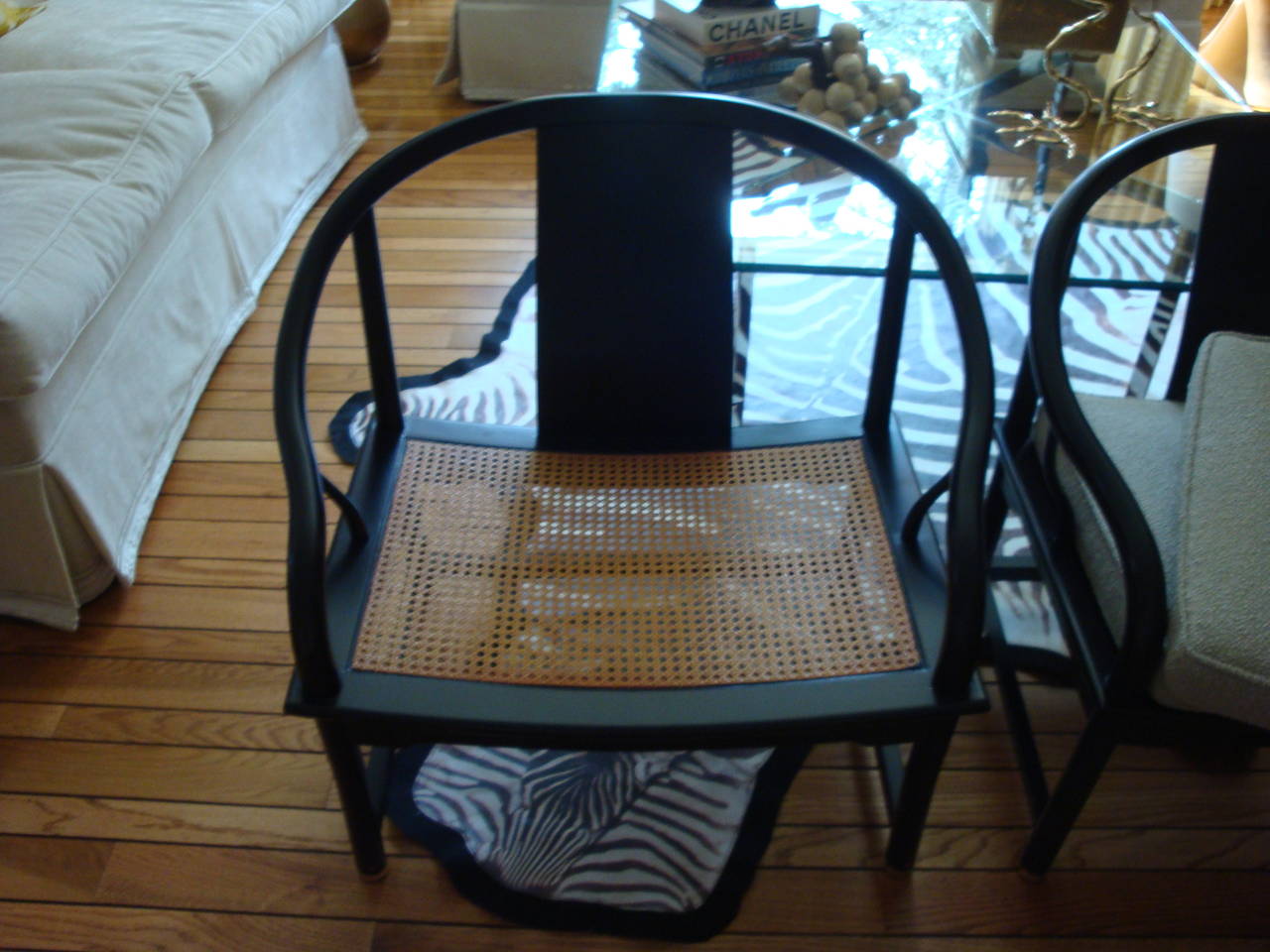 Mid-Century Modern Baker Asian Style Caned Chairs