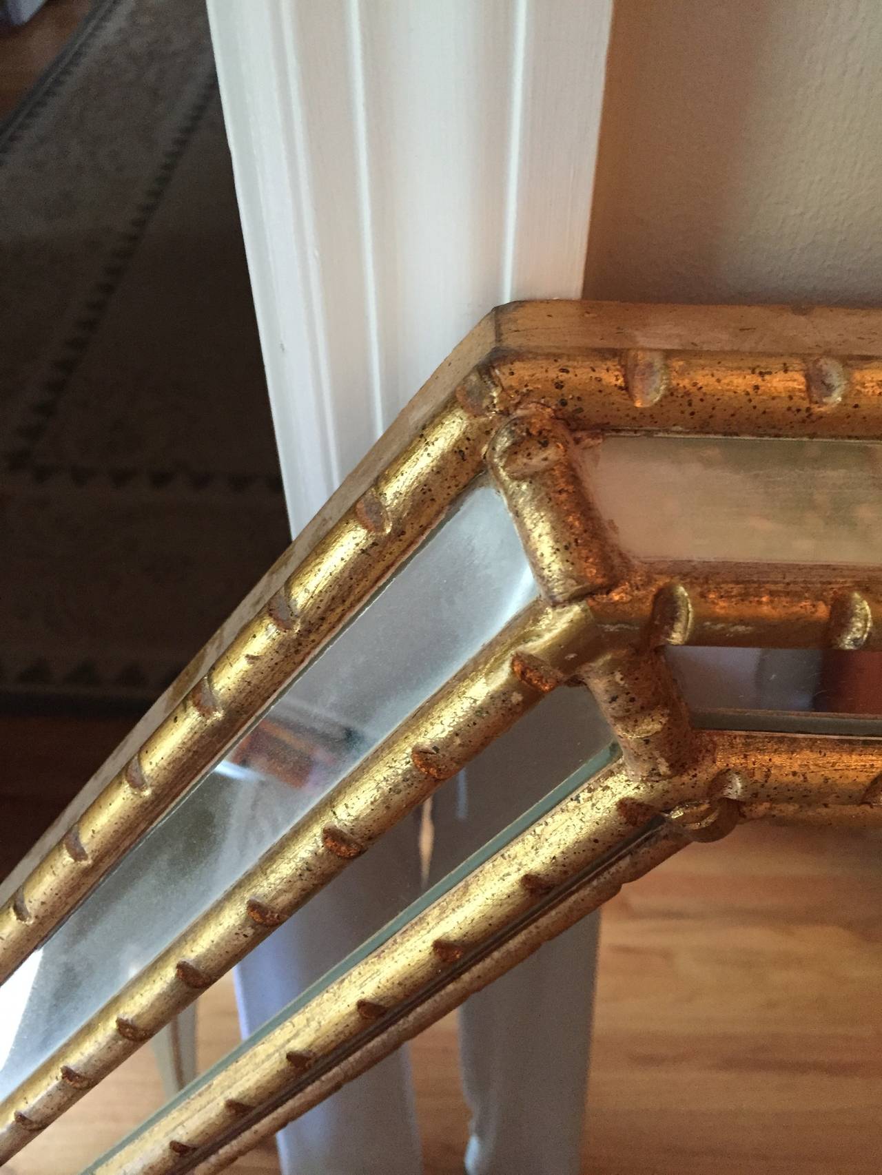 La Barge Giltwood Faux Bamboo Mirror