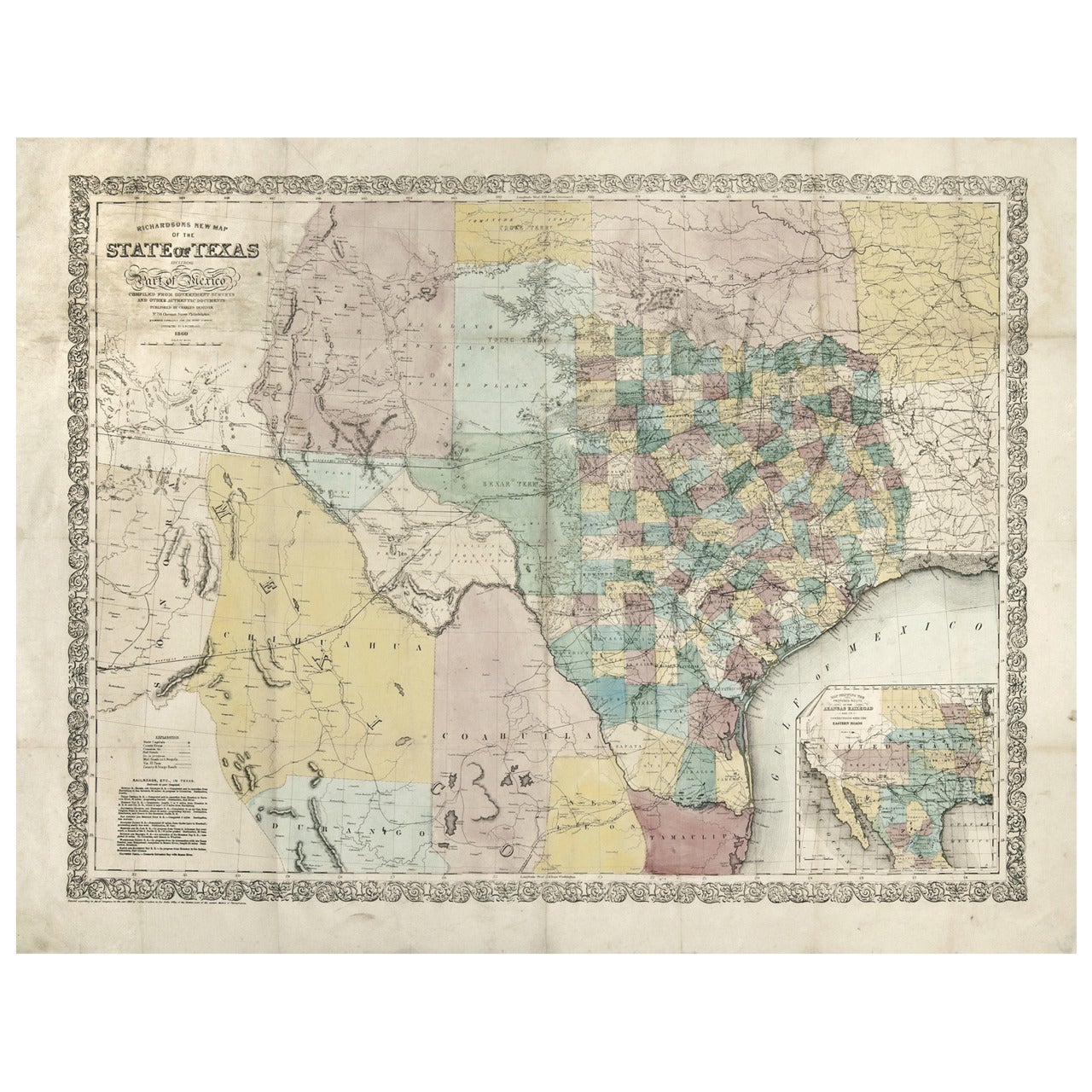 Richardson's New Map of the State of Texas For Sale