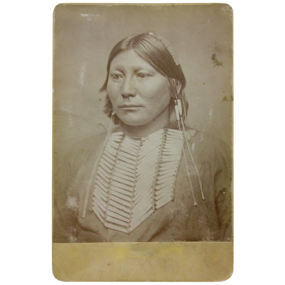 White Horse, Kiowa Chief, Original Cabinet Card, 1869 For Sale