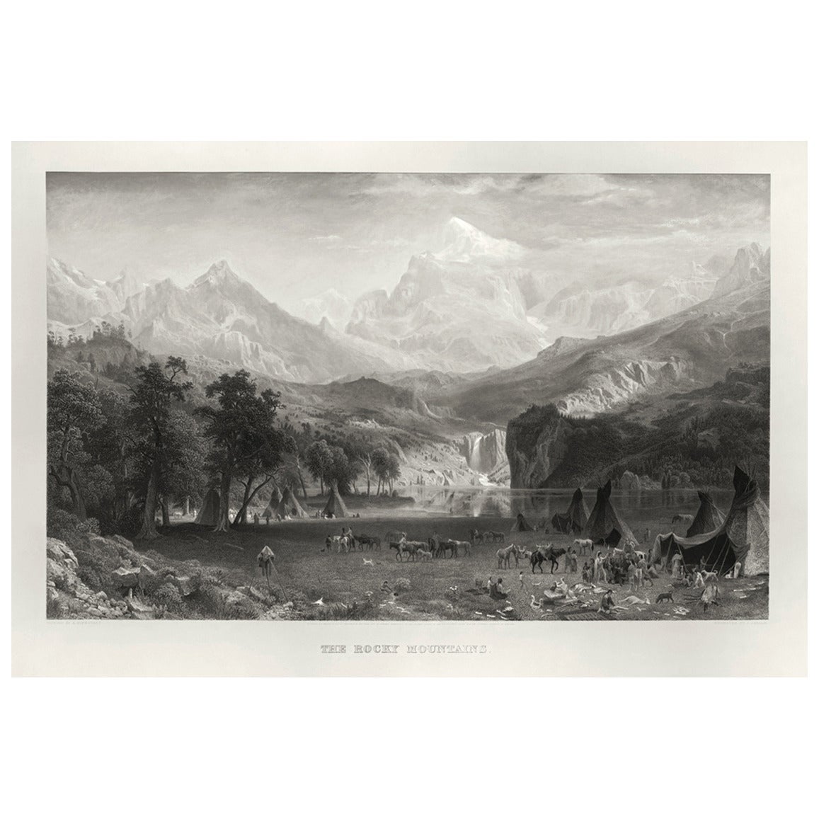 Rocky Mountains, Lander's Peak Painting, 1866 For Sale