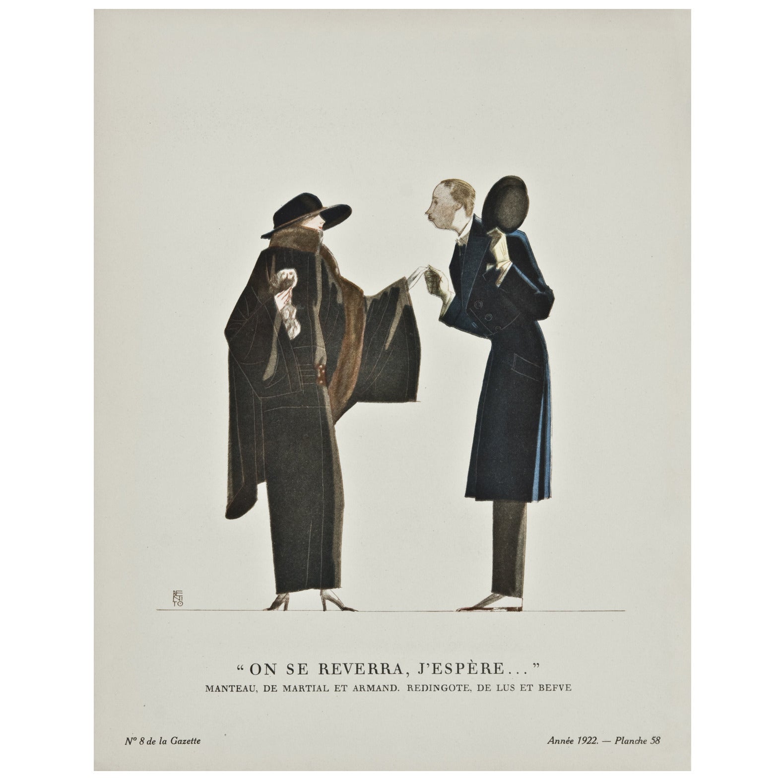 "On Se Reverra, J'espère...", 1922 For Sale