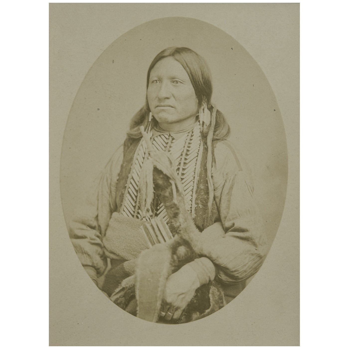 Kicking Bird, Kiowa Chief, Albumen Print, c. 1870 For Sale
