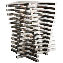 Stool in Silver Plated Brass
