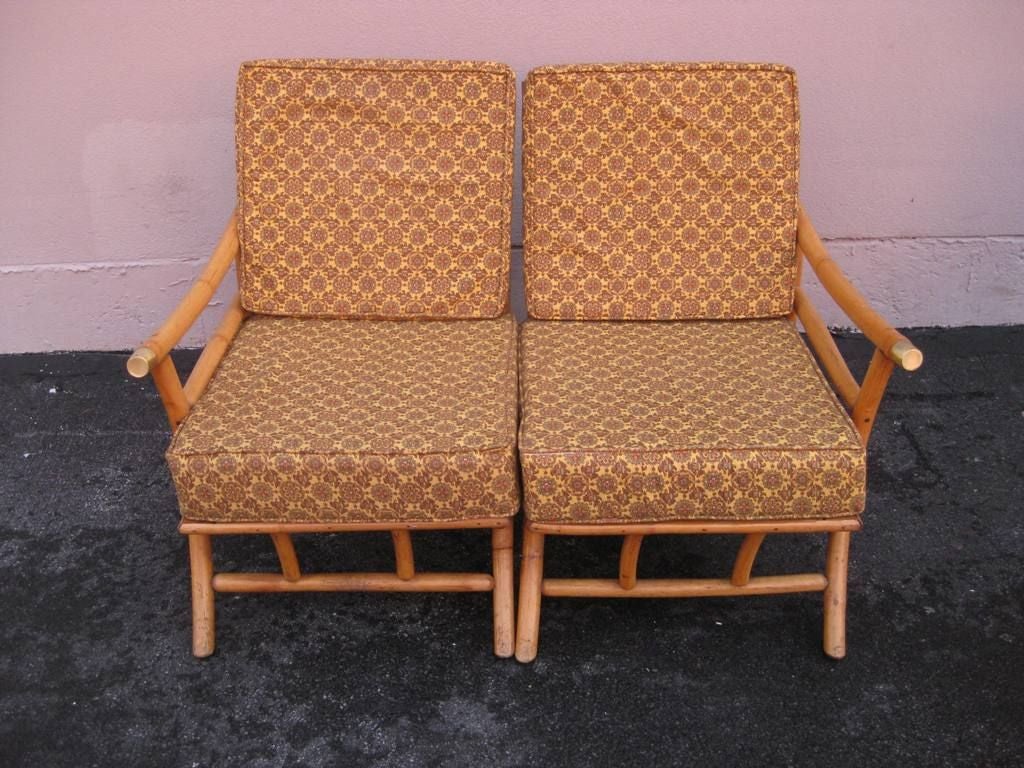 Set of Rattan Klismos Sun Room Chairs In Good Condition For Sale In Bronx, NY
