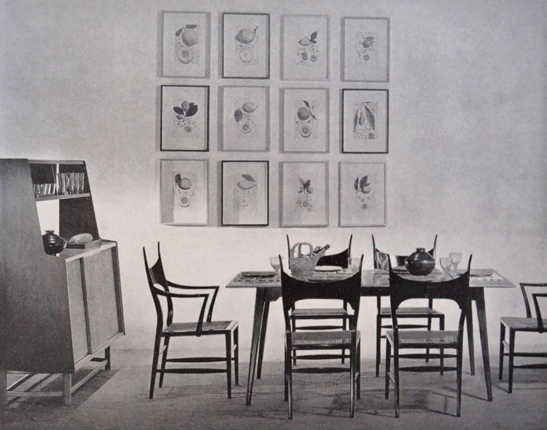 Mid-Century Modern Set of Eight Edward Wormley 5580 Dining Chairs for Dunbar, 1950s