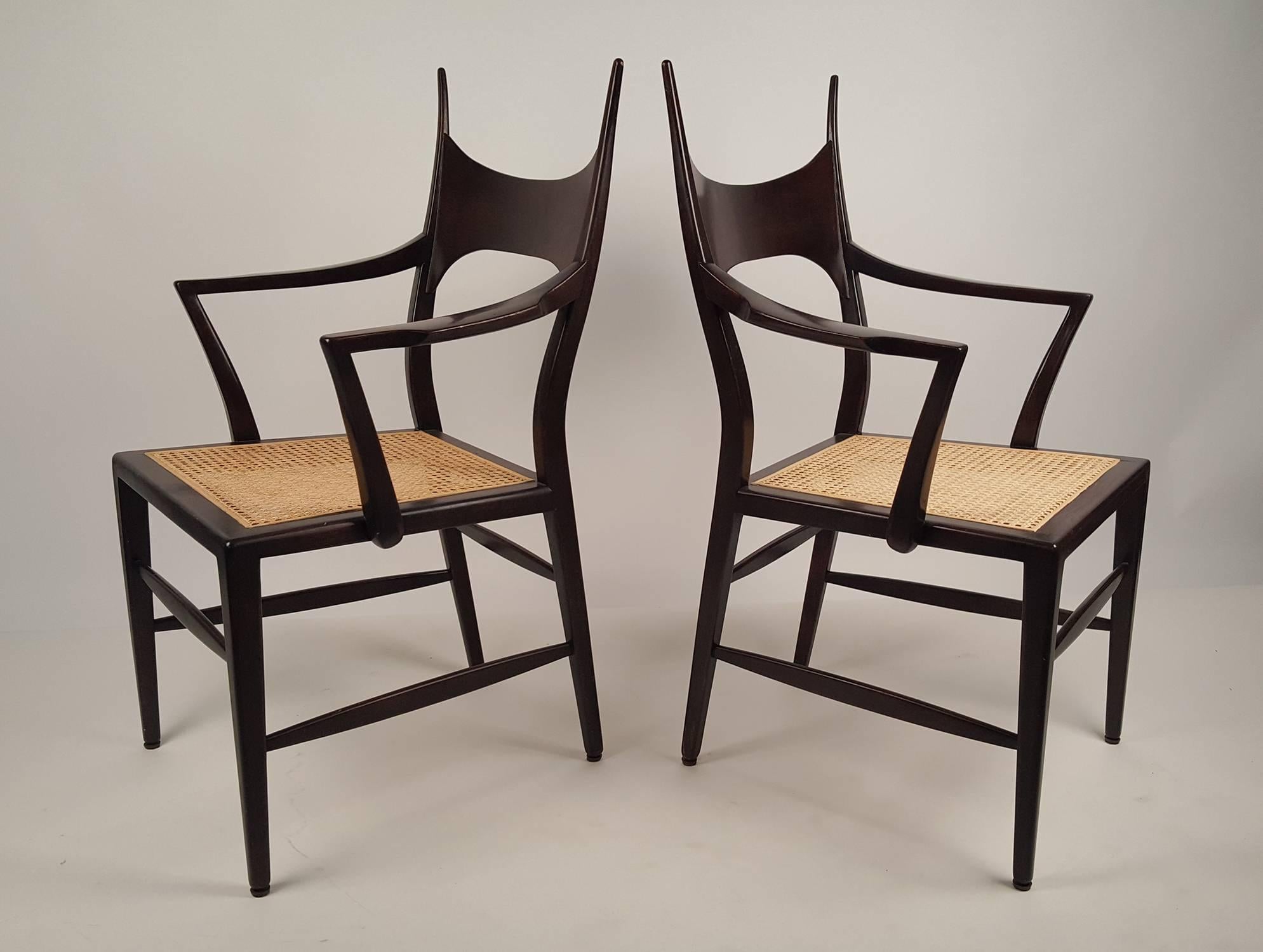 Set of Eight Edward Wormley 5580 Dining Chairs for Dunbar, 1950s In Good Condition In Dallas, TX