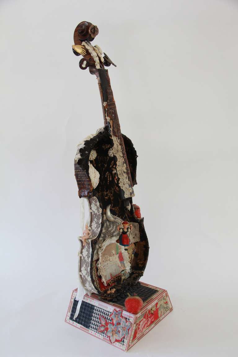 American Violin and Cigar Box Sculpture For Sale