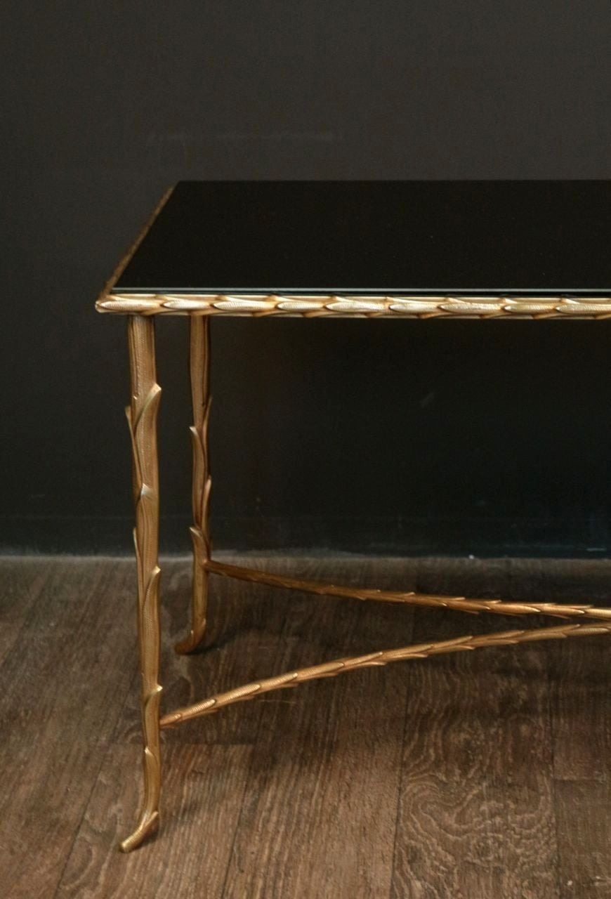 French 1950s Bronze Coffee Table by Bagues
