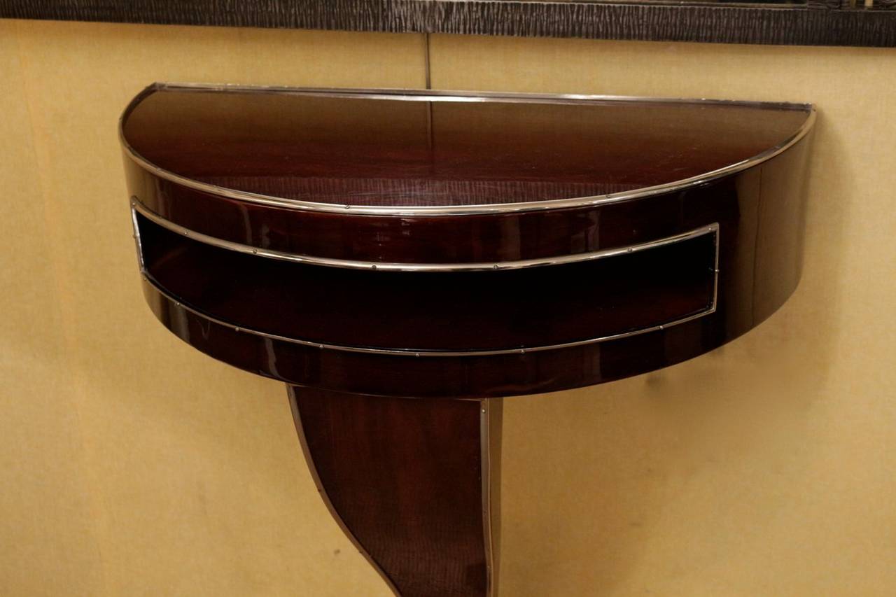 French Art Deco Rosewood Console Table