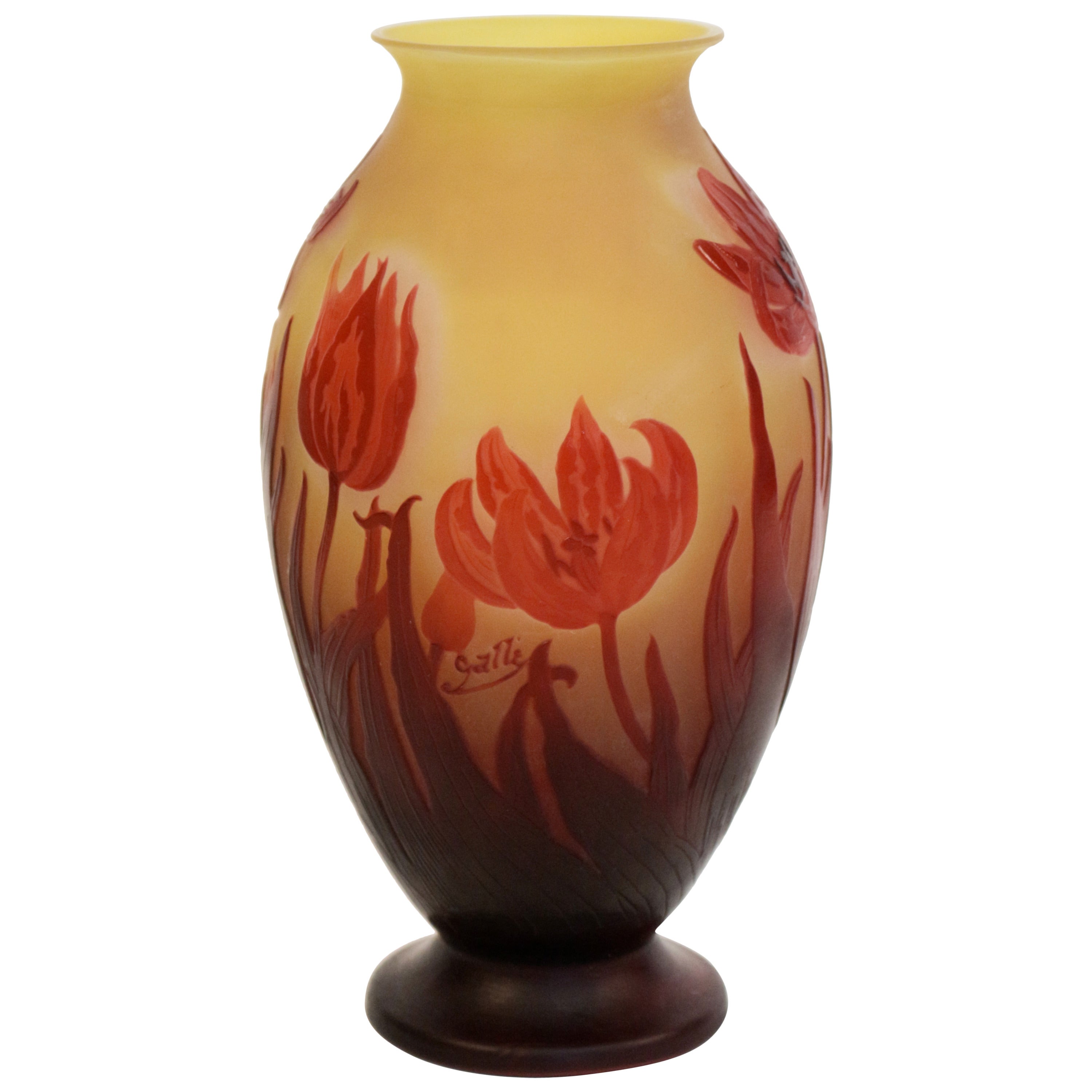 Multi-Coated Emile Gallé Tulip Vase