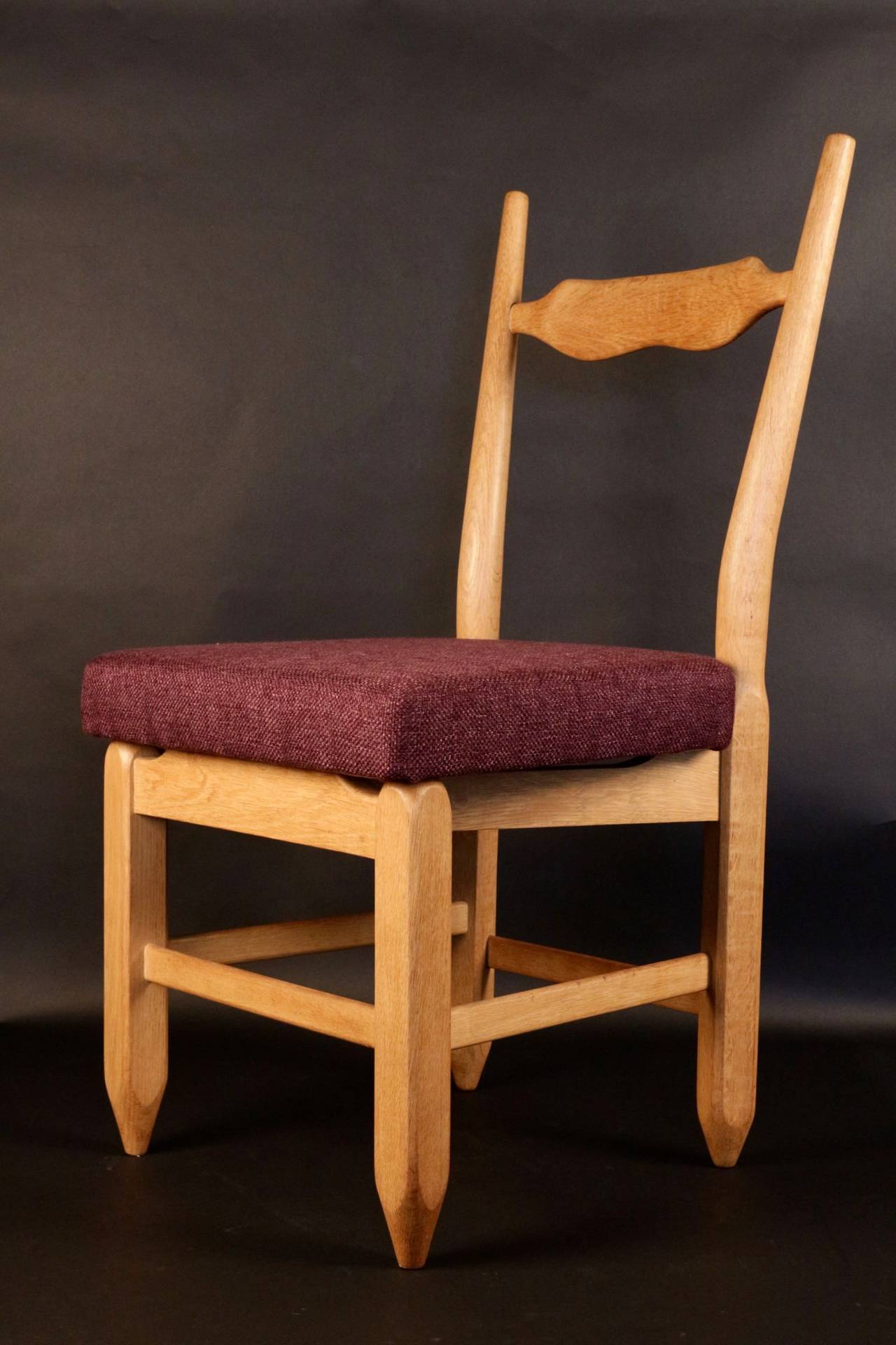 Mid-Century Modern Set of Five Chairs by Guillerme et Chambron