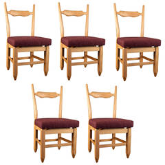 Set of Five Chairs by Guillerme et Chambron