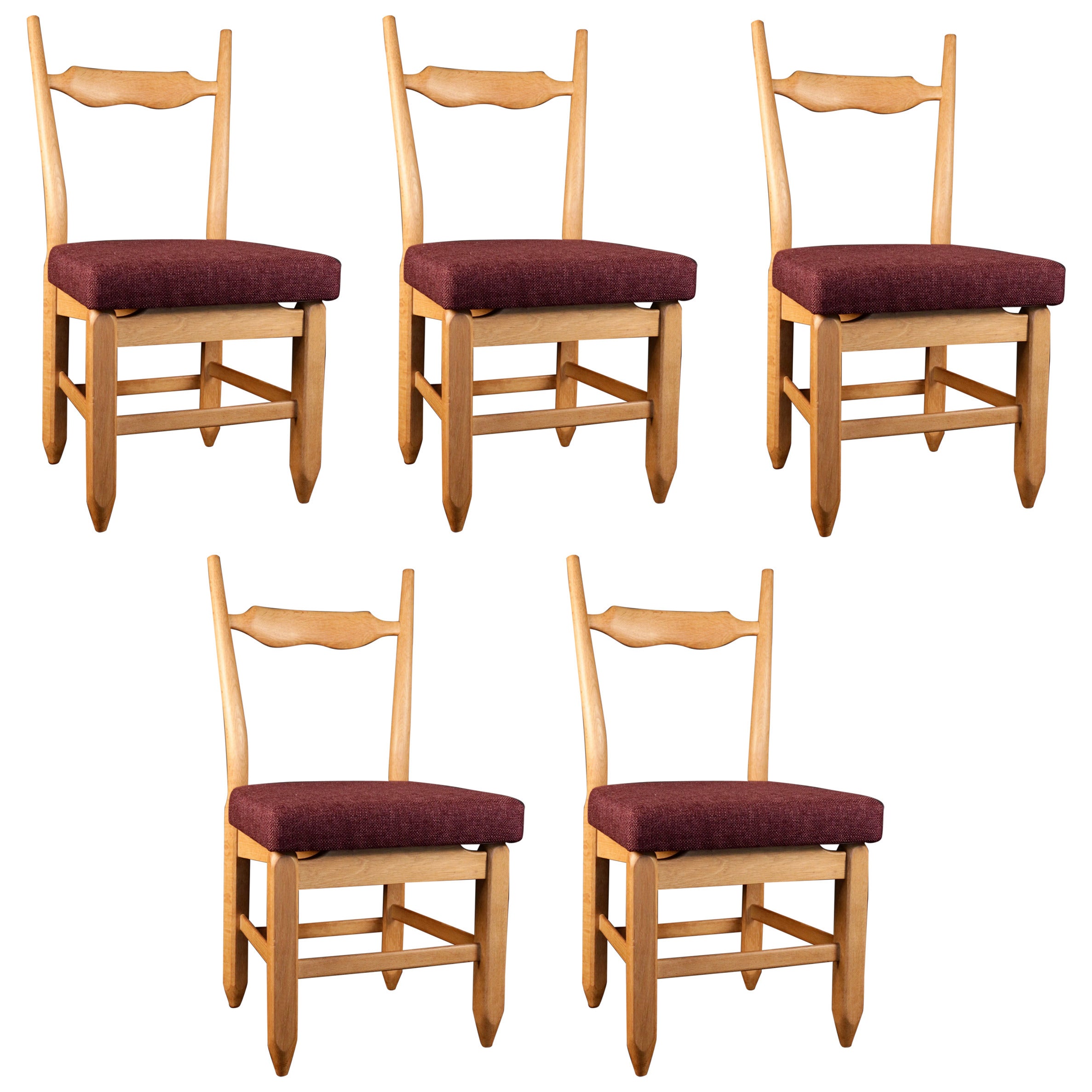 Set of Five Chairs by Guillerme et Chambron