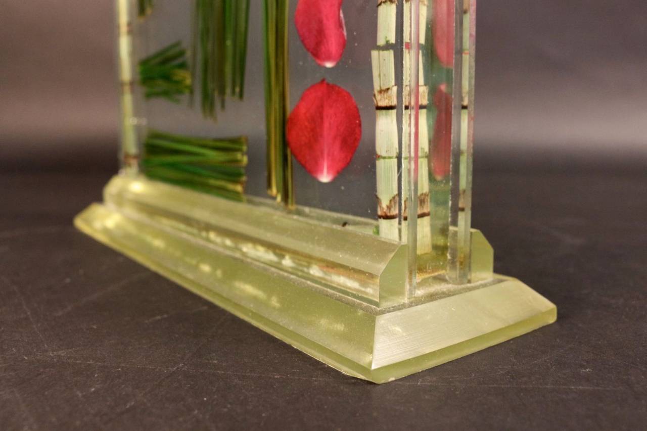 Late 20th Century 1970s Lamp with Inlaid Flowers