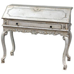 Early 20th Century Louis XV Style Painted French Drop-Front Desk