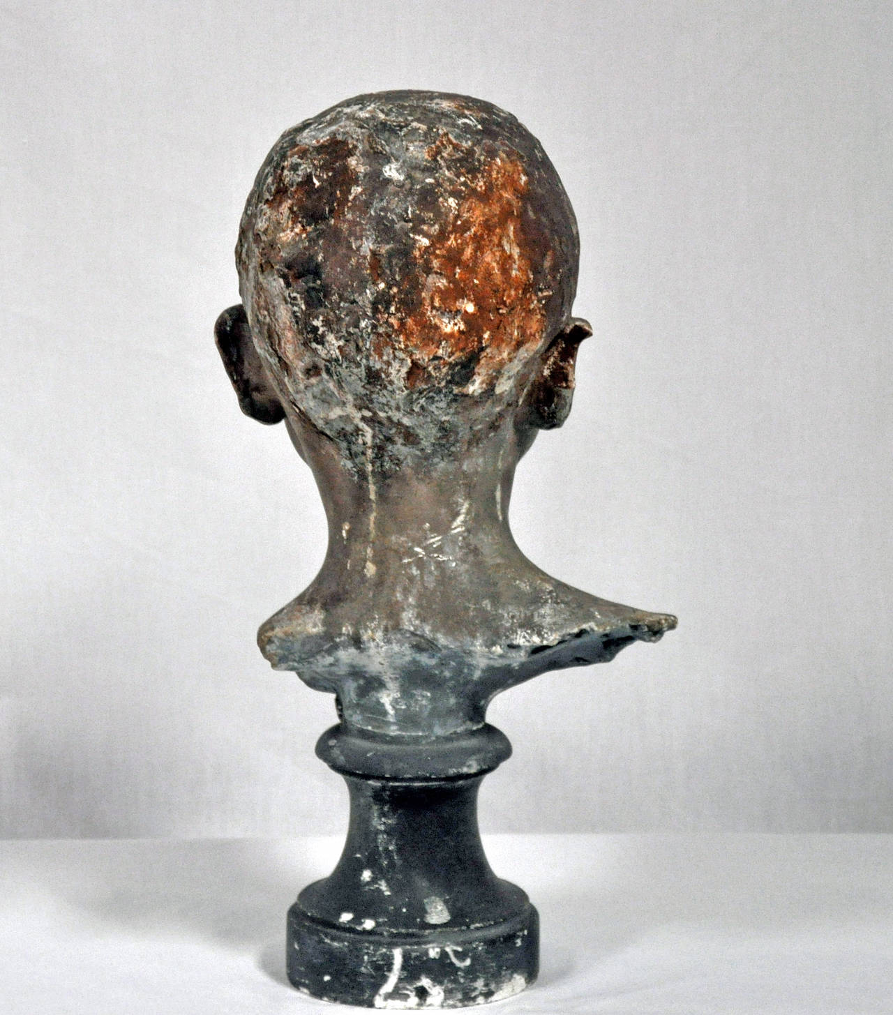 19th Century French Plaster Head of Young Boy