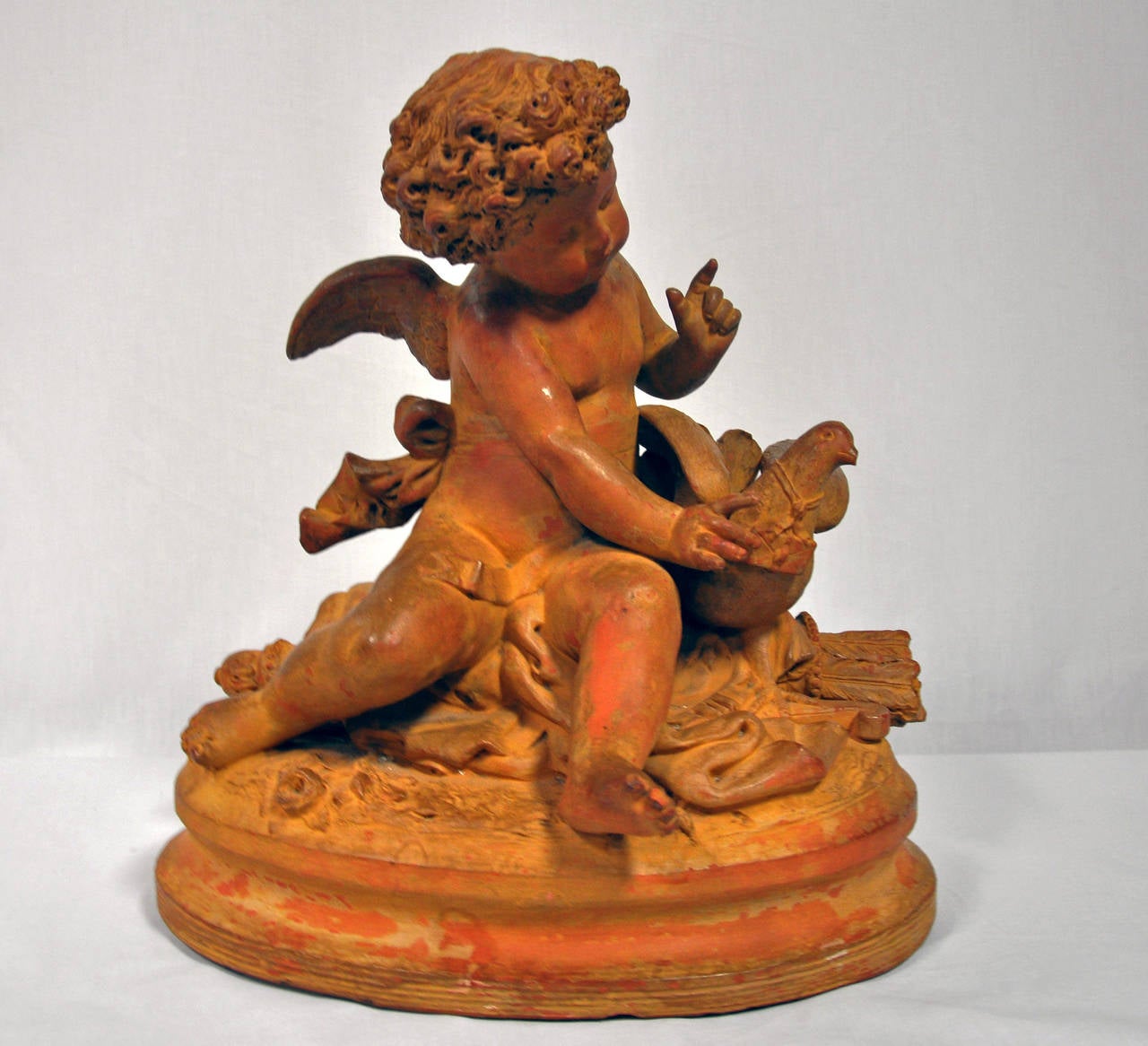 Signed "Pigalle" French Terra Cotta Statue of Cupid For Sale at 1stDibs