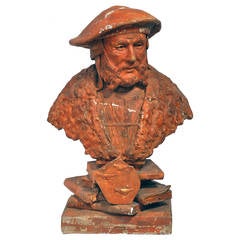 French Plaster Bust of G. Galard Signed "Moreau 1891"