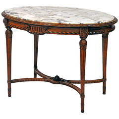 French Louis XVI Style Parlor Table in Walnut