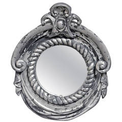 Antique 18th Century  French Zinc Bull's-Eye Dormer with Mirror