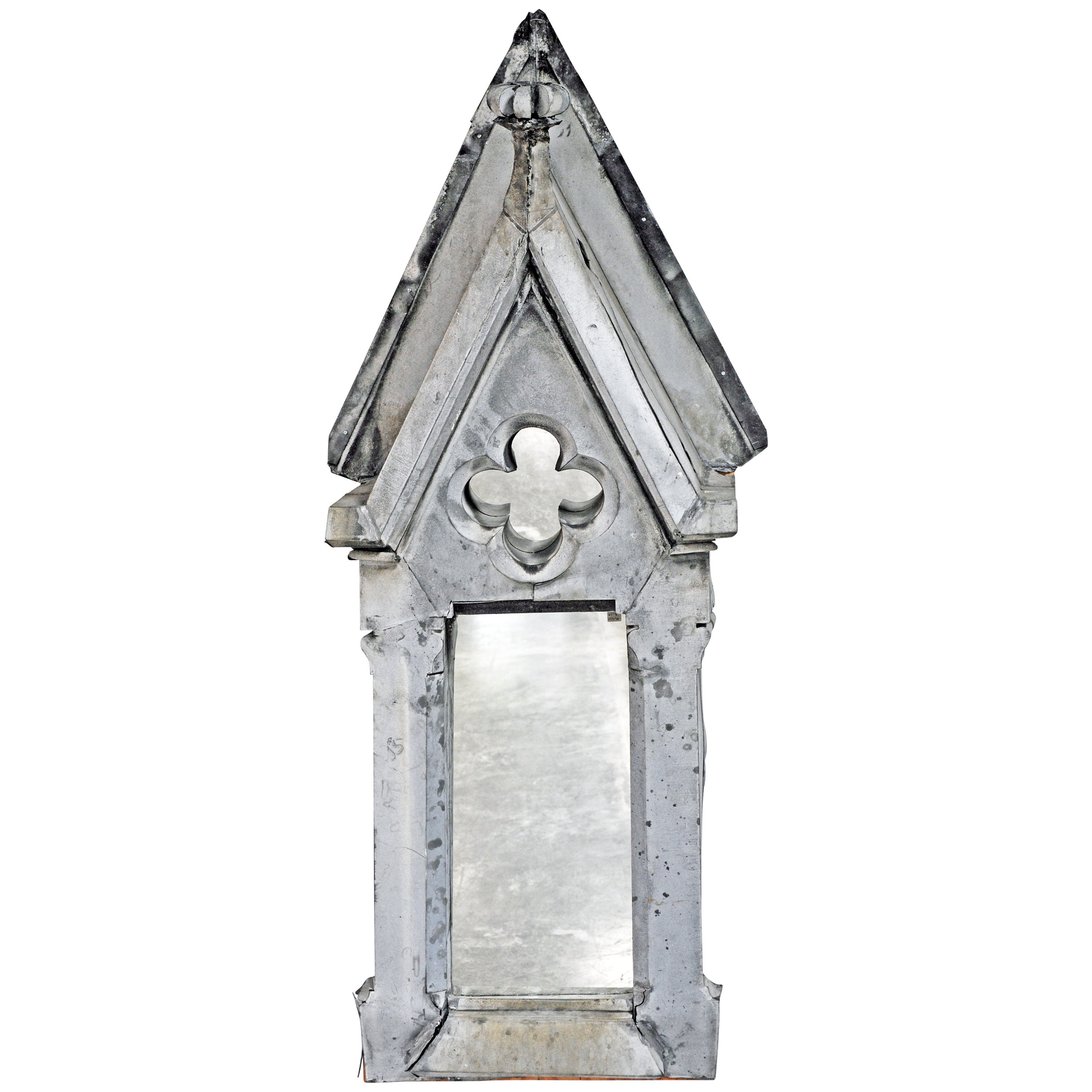 Early 19th Century French Zinc Dormer Window Converted to Mirror For Sale